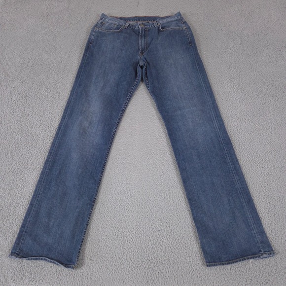 VINTAGE Lucky Brand Jeans Mens 33x36 Blue Straight Leg 181 Denim Made in USA Y2K